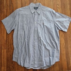 Mens Blue PlaidRalph Lauren Blake short sleeve button up shirt XL